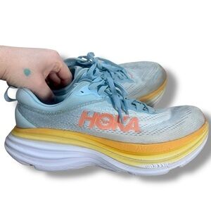 Hoka Women's Bondi 8 Wide Width Sneakers in Summer Song Country Air Size 9